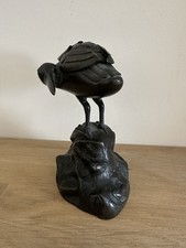 Antique Bronze Japanese Wading Bird Incense Burner. Excellent Condition.