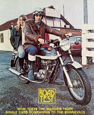 TRIUMPH TIGER 750 SINGLE CARB - ORIGINAL 1977 ROAD TEST + SPECIFICATIONS 3 PAGES