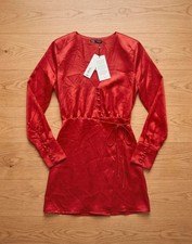 ZARA - Red Satin Wrap Mini