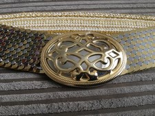 Vintage Day Lor elasticated snake detail belt and goldtone buckle