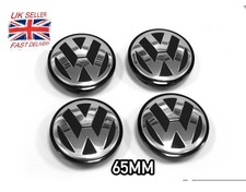 VW 65mm Alloy Wheel Centre Cap x4 Hub Cover Badge Polo Golf Passat 3B7601171