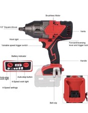 18V 1/2 inch cordless impact wrench-brushless, 1100 ft torque, 4-spe.no battery 