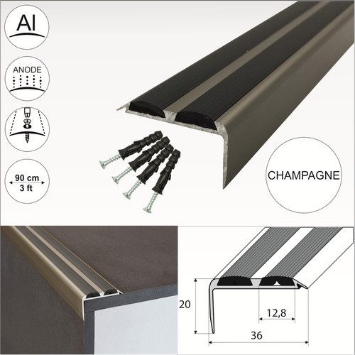 15x aluminium stair - aluminium, nosing