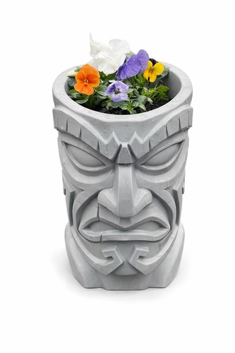 Large 30cm tiki head planter - large,
