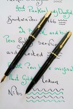 PARKER SLIMFOLD FOUNTAIN PEN & PARKER LADY DUOFOLD FOUNTAIN PEN IN BLACK1966