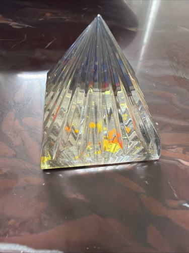 Small glass crystal pyramid - glass,