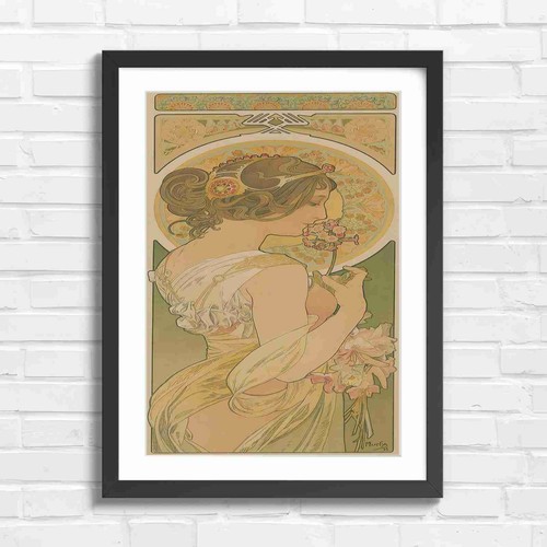Art nouveau woman with flowers - art,