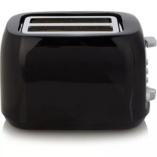 George Home Black 2 Slice Toaster With Long Slots New in Box