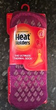 Womens Thermal Slipper Socks Plain & Patterned Heat Holders 2.3 TOG- 1 Pair Pack