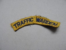 Obsolete Traffic Warden Shoulder Title Cloth Badge CT