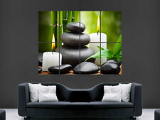 SPA STONES CANDLES ZEN RELAX WALL POSTER ART PICTURE PRINT LARGE HUGE