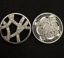 Hot Diamonds Emozioni Silver & Black Sparkle  33mm Coin Set x 2 RRP £110