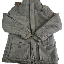 Men’s Green Warm Heavy Military Style Jacket Coat UK Large 