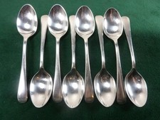 8 Vintage Gee & Holmes Teaspoons Old English Pattern Silver Plated