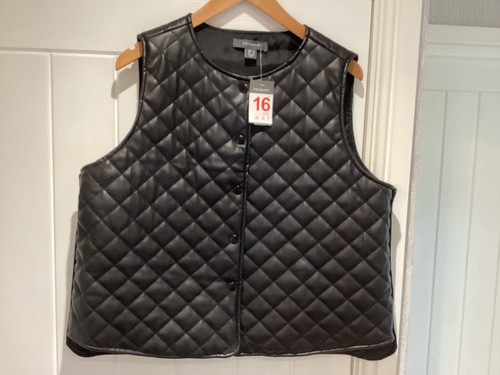 Ladies faux leather gilet