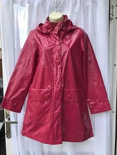 HOT PINK SHINY HOODED MAC / MACK / RAIN COAT SZ 8 FROM ATMOSPHERE /  FESTIVAL