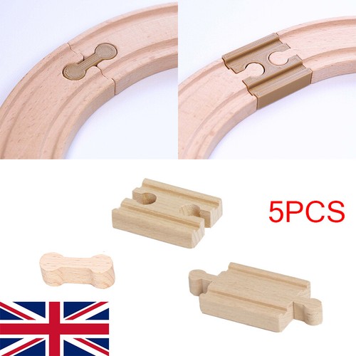 Wooden train track connectors - track,