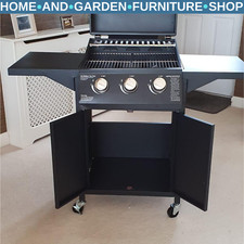 4 Burner Gas BBQ Grill with Trolley Storage Warming Rack Outdoor Barbecue Shelve
