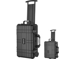 Hard Shell Case Camera with Foam Lens Waterproof on Wheels Carrying Storage