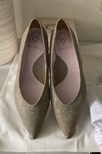 SOLE BLISS- 'Kitty'  Taupe Glitter kitten heel shoes. Size: EU: 39.5