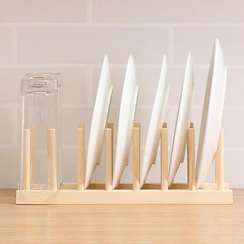 Wooden dish rack stand - dish,
