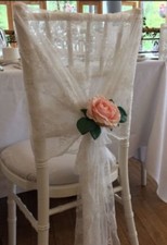White lace hoods sashes for