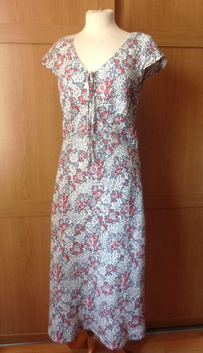 East linen floral midi dress - midi,