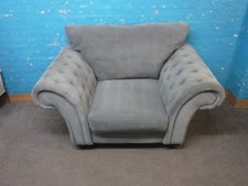WINDSOR FULLBACK CHESTERFIELD QUALITY USED / GREY / LARGE / CUDDLE CHAIR / SOFA