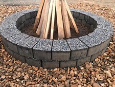 78cm stone fire pit garden log burner concrete fireplace brick bbq granite decor