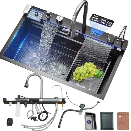 Led inset kitchen sink - led,