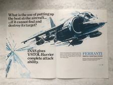 1971 Aircraft Advert FERRANTI INERTIAL INAS NAV/ATTACK SYSTEM  V/STOL HARRIER