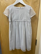 The Little White Company Silver grey tulle dress age 7-8 immaculate