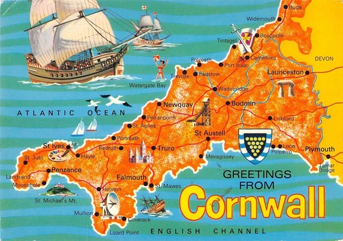 Bt12915 cornwall map cartes - cornwall,