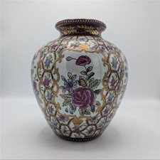 Large Vintage Chinese Famille Rose Style Hand Painted Vase