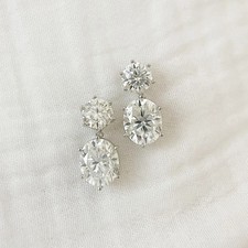 Large Moissanite Double Drop