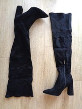 Black Faux Suede Over Knee