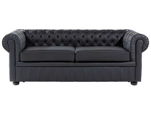 Seater leather sofa black - seater,