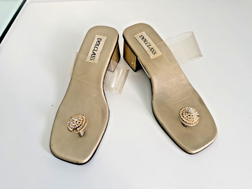 Couture gold wedge heels - couture,