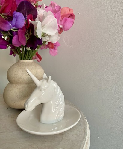 Porcelain unicorn ring - unicorn, holder