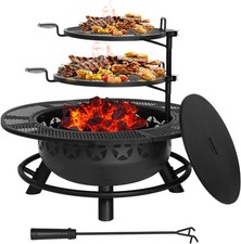 35 Inch Fire Pit with 2