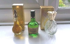 AVON PERFUME BOTTLES PINEAPPLE GREEN BRANDY BOTTLE TOPAZE COLOGNE BUNDLE