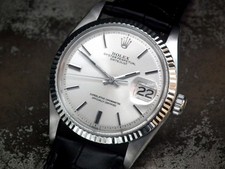 Beautiful 1970 Steel and Solid White Gold Rolex Datejust Gents Vintage Watch
