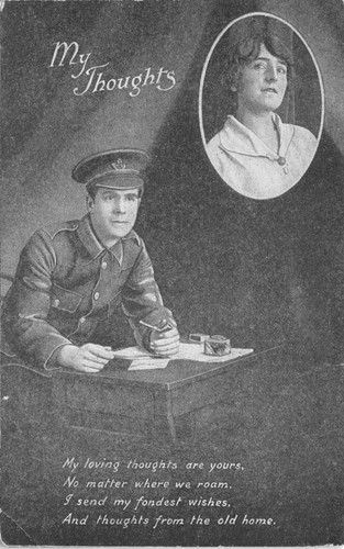 World war romatic postcard - war, 1