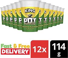 Pot Noodle Chicken and Mushroom Flavour, King Pot Size, Quick Filling Food, Inst