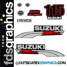 Suzuki DF115 115hp outboard engine decals/sticker kit
