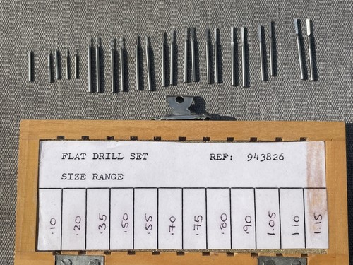 Set horological flat drill - set, of