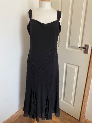Uk16l black beaded chiffon per - black,