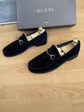 Gucci   Mens Black Suede Leather Horsebit Loafers Shoe Uk 9.5 made In Italy