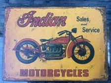 SMALL INDIAN MOTORCYCLES REPRODUCTION METAL SIGN