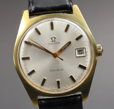 Vintage 1970s Omega Genève Cal.613 Manual Wind 34mm Gold Tone Date Watch